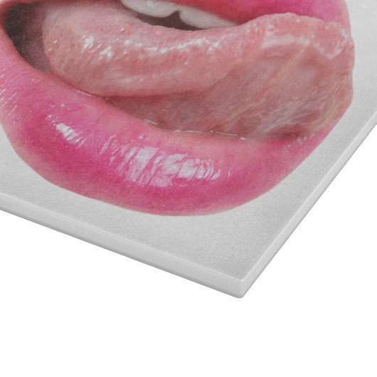 Vrouw lippen snijplank (Hoek)