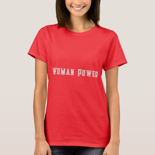 Vrouw Macht Tekst Vrouwen Meisje Diep Rood Kleur T-shirt (Voorkant)