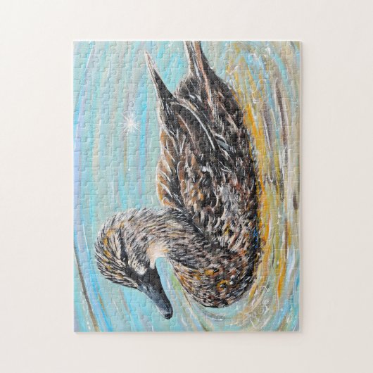 Vrouw Mallard Duck Painting Legpuzzel (Verticaal)