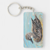 Vrouw Mallard Duck Painting Sleutelhanger (Voorkant)