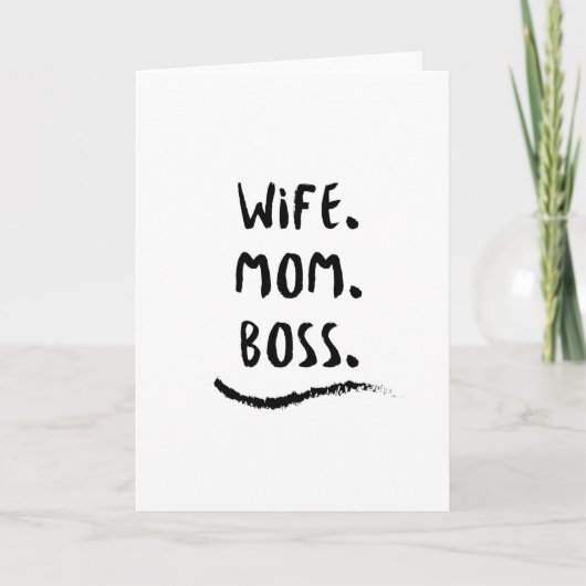 Vrouw Mam Boss Wifey Moeder Vrouw Mama Leven Kaart (Voorkant)