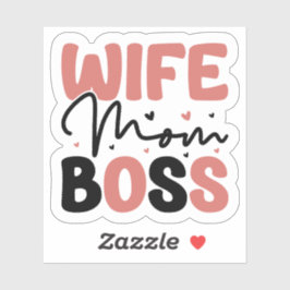 Vrouw Mam Meisje Boss Esthetische Kalligrafie Sticker