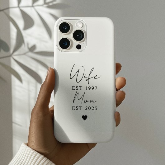 Vrouw Mama EST 2025 | Minimalistisch gepersonalise Case-Mate iPhone Case