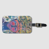 Vrouw marcheert naar eigen drummer bagagelabel (Voorkant (horizontaal))