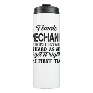 Vrouw-mechanisme natuurlijk werk ik niet zo hard a thermosbeker