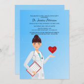  Vrouw Medic Invitation Kaart (Voorkant / Achterkant)
