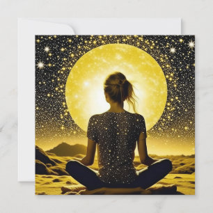 Vrouw Meditatie Onder de Maan Celestial