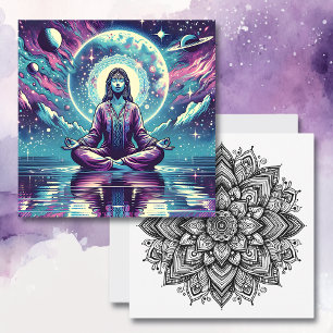 Vrouw mediteert Spirituele serene kunst Kaart
