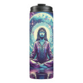 Vrouw mediteert Spirituele serene kunst Thermosbeker (Voorkant)