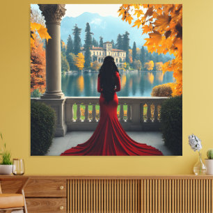 Vrouw Meer van Como Gezicht Italië Opgespannen Can Canvas Afdruk