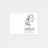 Vrouw meisje met golvend haar en makreel post-it® notes (Voorkant)