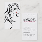 Vrouw meisje met golvend haar en makreel visitekaartje (Voorkant / Achterkant)