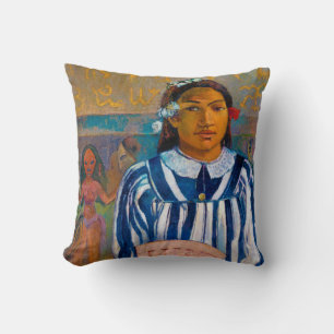 Vrouw met A Fan, Gauguin Kussen