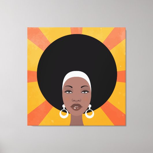 Vrouw met afro-haring afbeelding afbeelding canvas afdruk (Voorkant)