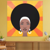 Vrouw met afro-haring afbeelding afbeelding canvas afdruk (Insitu (Woonkamer))