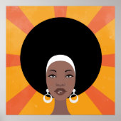 Vrouw met afro-haring afbeelding afbeelding poster (Voorkant)