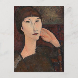 Vrouw met Bangs haar van Amedeo Modigliani Briefkaart