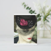 Vrouw met Black Veil Briefkaart (Staand voorkant)