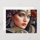 Vrouw met blauwe ogen briefkaart (Voorkant / Achterkant)