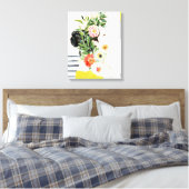 Vrouw met bloemen canvas afdruk (Insitu (Slaapkamer))