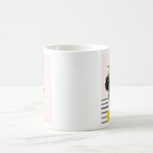 Vrouw met bloemen koffiemok (Center)