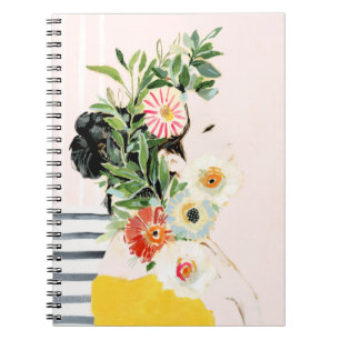 Vrouw met bloemen notitieboek