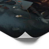 Vrouw met bloemenhoofd Art Print Poster (Hoek)