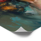 Vrouw met bloemenhoofd Art Print Poster (Hoek)