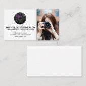 Vrouw met camera maakt foto visitekaartje (Voorkant / Achterkant)
