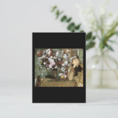 Vrouw met chrysanthemum briefkaart (Staand voorkant)