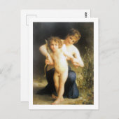 Vrouw met Cupid, Bouguereau Briefkaart (Voorkant / Achterkant)