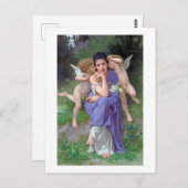 Vrouw met Cupid, Bouguereau Briefkaart (Voorkant / Achterkant)