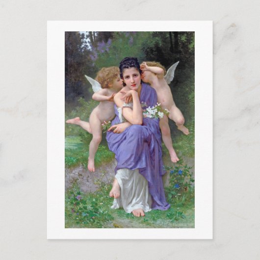 Vrouw met Cupid, Bouguereau Briefkaart (Voorkant)