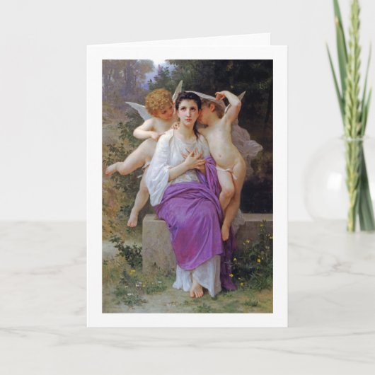 Vrouw met Cupid, Bouguereau Kaart (Voorkant)