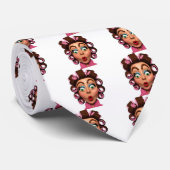 Vrouw met curlers stropdas (Opgerold)
