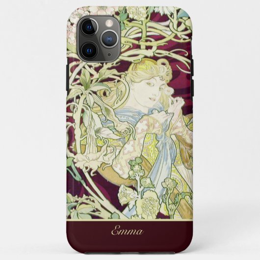 Vrouw met Daisy - Alphonse Mucha Case-Mate iPhone Case (Achterkant)