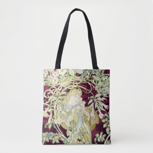 Vrouw met Daisy - Alphonse Mucha Draagtas (Voorkant)