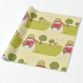 Vrouw met de auto cadeaupapier (Uitgerold)