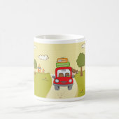 Vrouw met de auto koffiemok (Center)