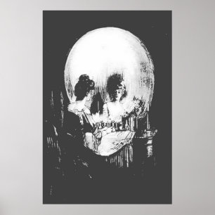 Vrouw met de volle kracht in de spiegel poster