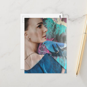 Vrouw met een Blauwe Vogel Surrealistische Collage Briefkaart