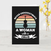 Vrouw met een Cello Funny Gift Mam Kaart (Gele Bloem)