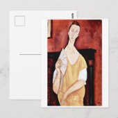 Vrouw met een Fan, Modigliani Briefkaart (Voorkant / Achterkant)