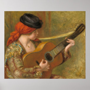 Vrouw met een gitaar - Auguste Renoir Kunst Poster