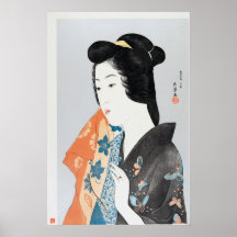 Vrouw met een handdoek by Goyō Hashiguchi (1920)