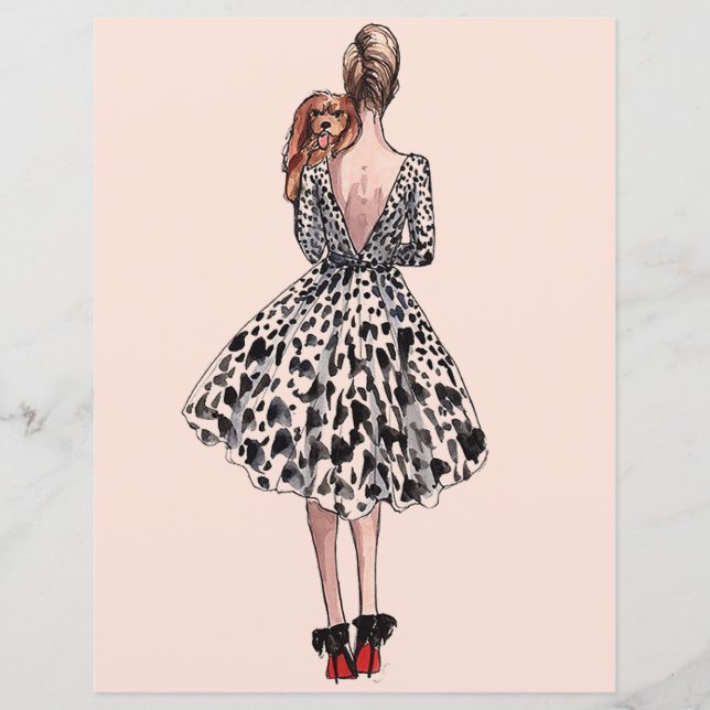 Vrouw met een hond mode illustratie (Voorkant)