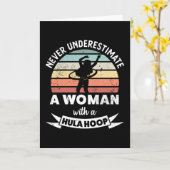 Vrouw met een Hula Hoop Funny hooping Gift Mam Kaart (Gele Bloem)