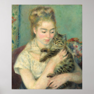 Vrouw met een kat - Auguste Renoir Fine Art Poster
