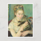 Vrouw met een Kat door Auguste Renoir Briefkaart (Voorkant)