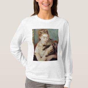 Vrouw met een Kat van Pierre-Auguste Renoir T-shirt